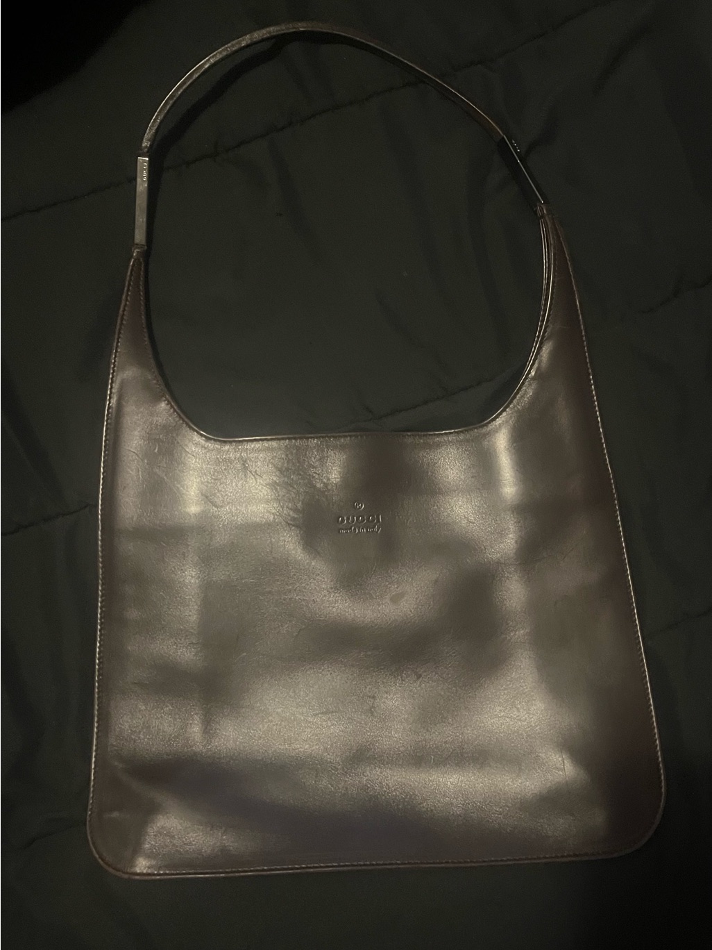 Gucci Mauve Embossed Leather Logo Detail